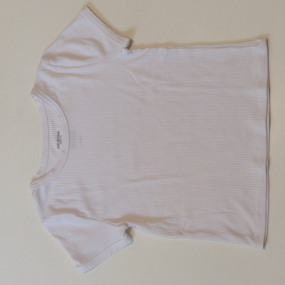 Arizona Jean Co. White Cropped Babydoll T-shirt Size Small